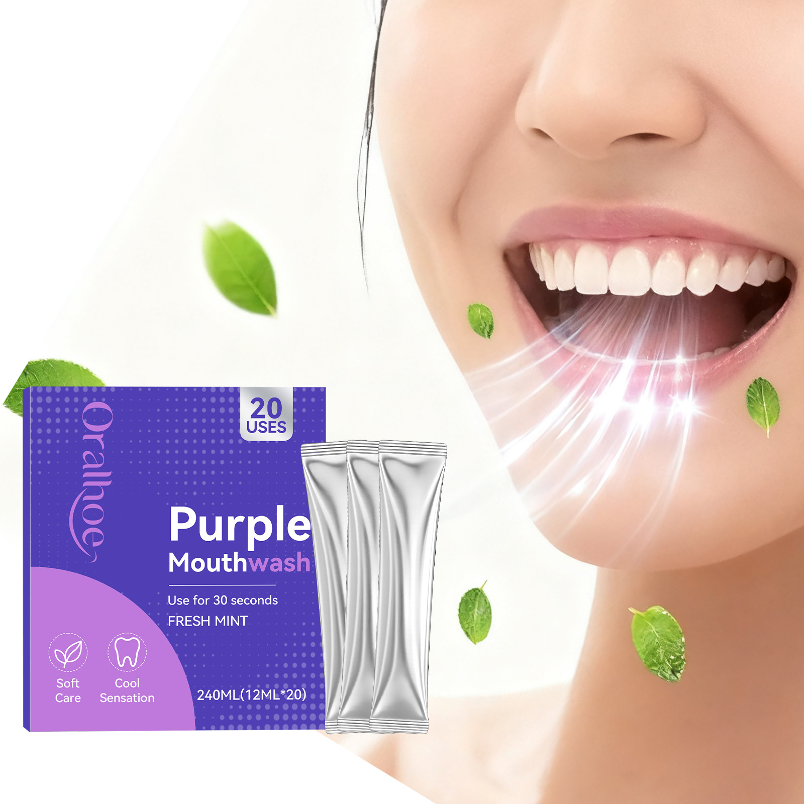 20 bouchons de bain de bouche  - Teeth Whitening Mouthwash avis et prix