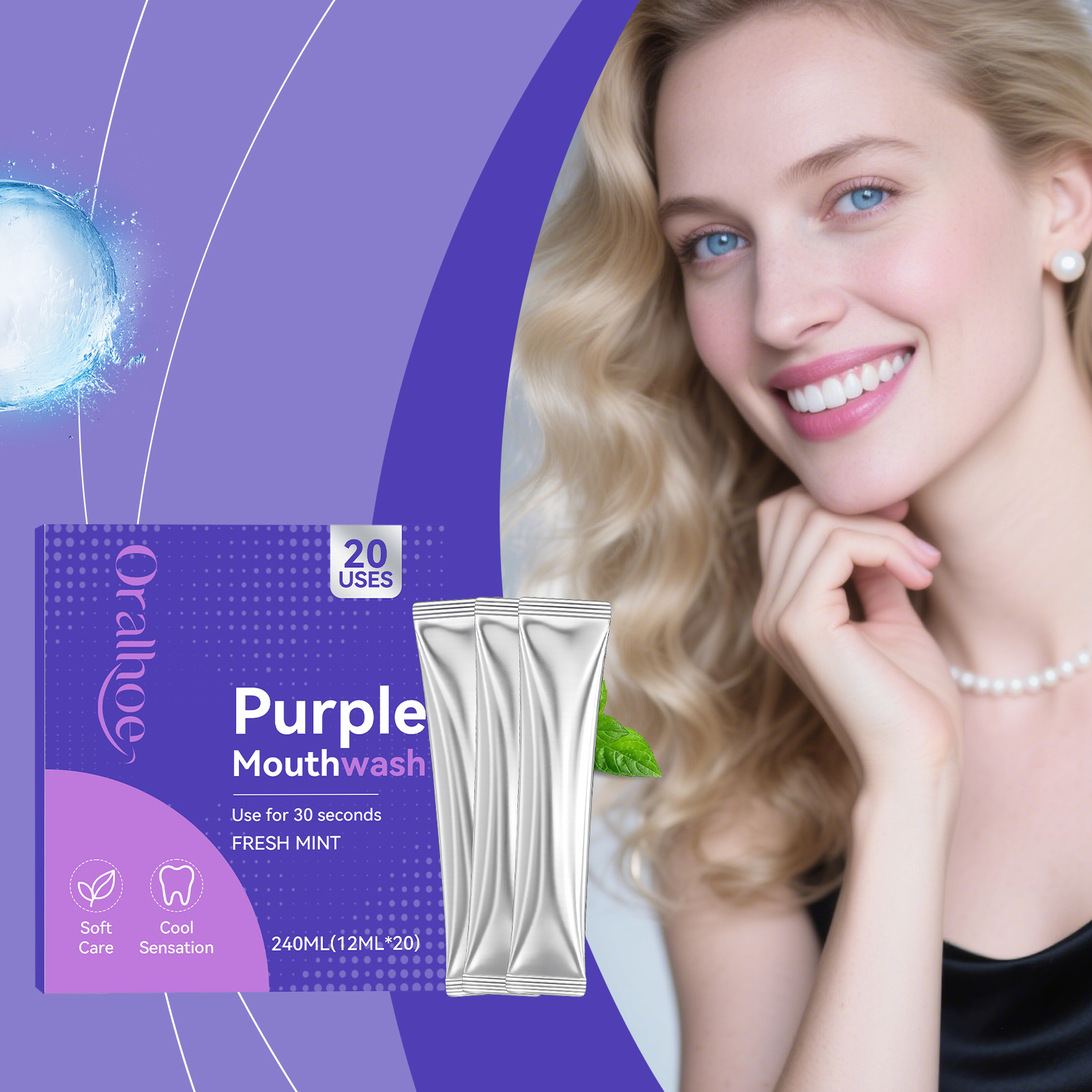 20 bouchons de bain de bouche  - Teeth Whitening Mouthwash avis et prix